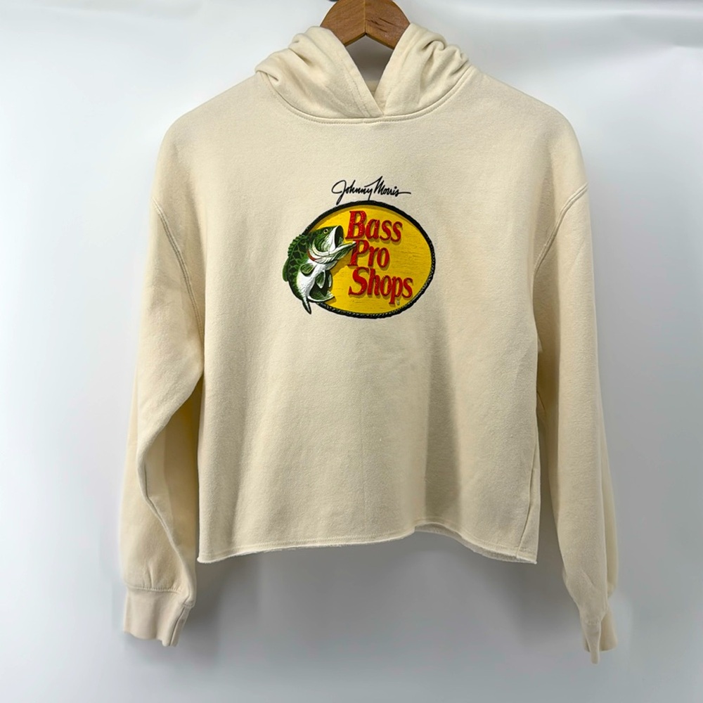Bass Pro Shops Logo Cropped Long-Sleeve Hoodie Tan Size‎ Small